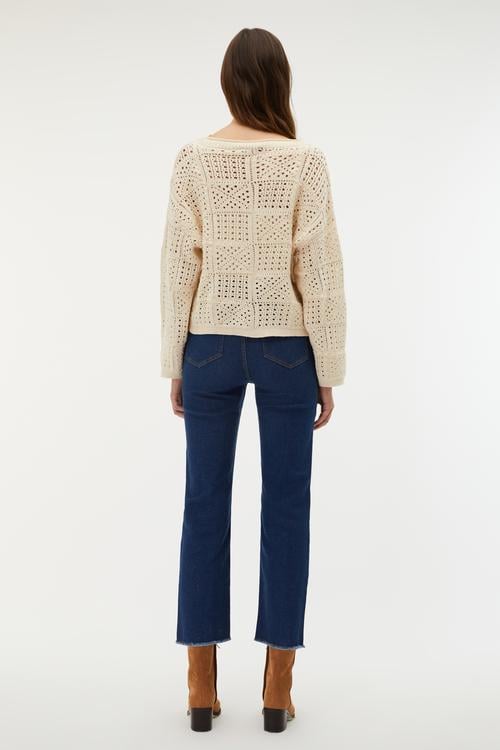  BİSİKLET YAKA AJURLU KAZAK