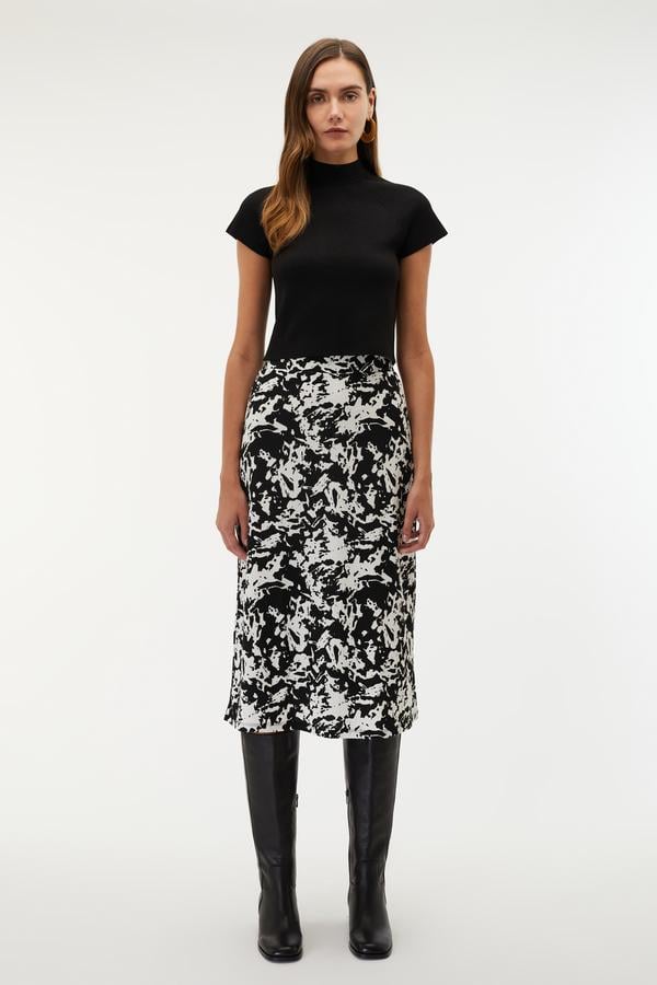 BASKILI KLOŞ MİDİ ETEK