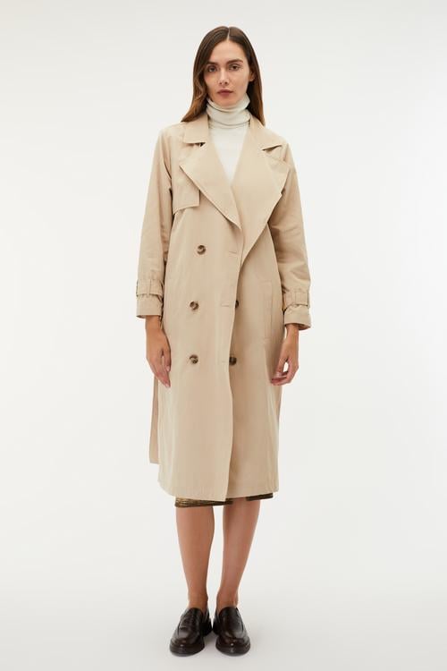  KEMERLİ UZUN TRENÇKOT