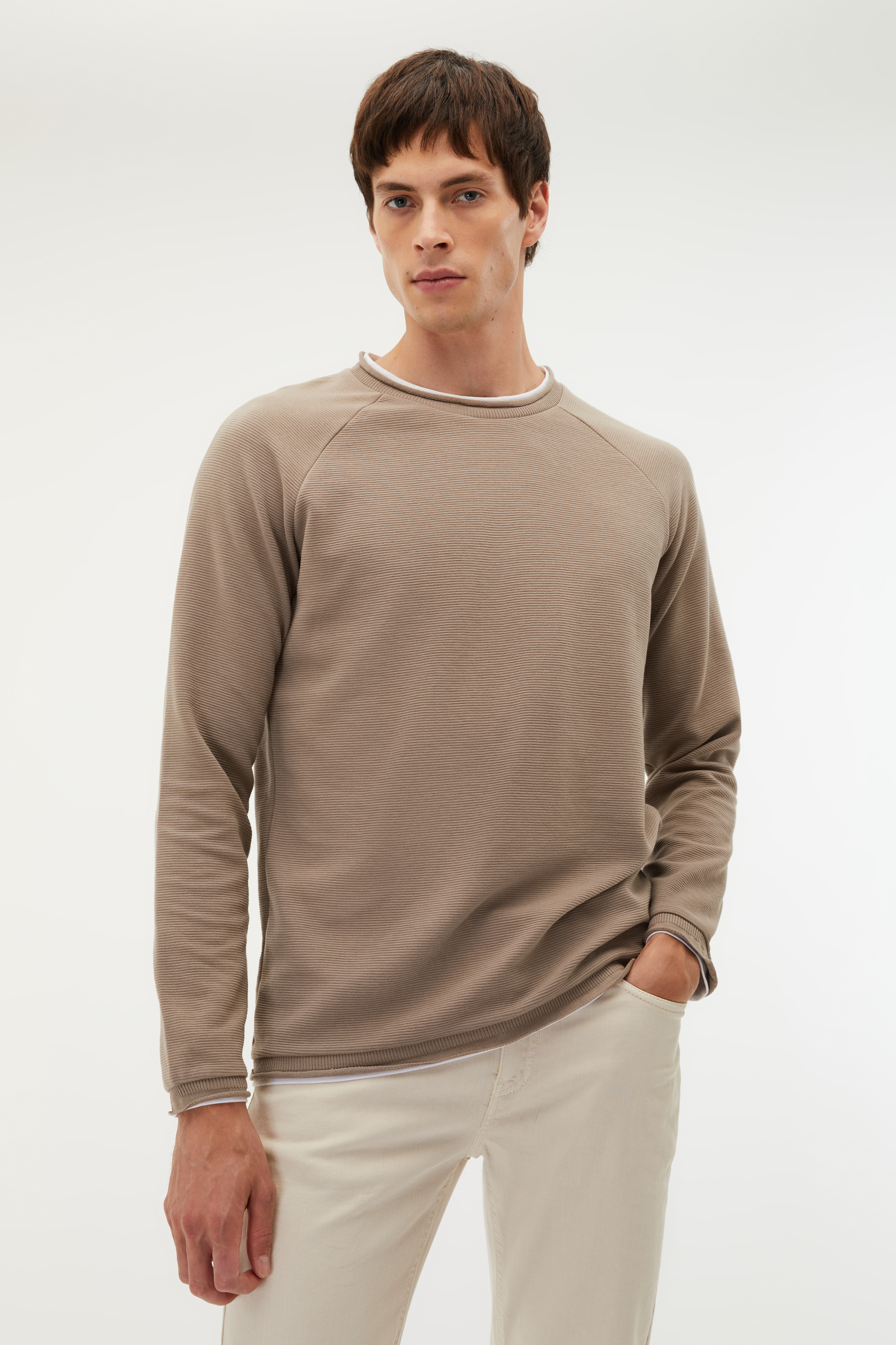 Erkek Taş Rengi Slim Fit Pantolon