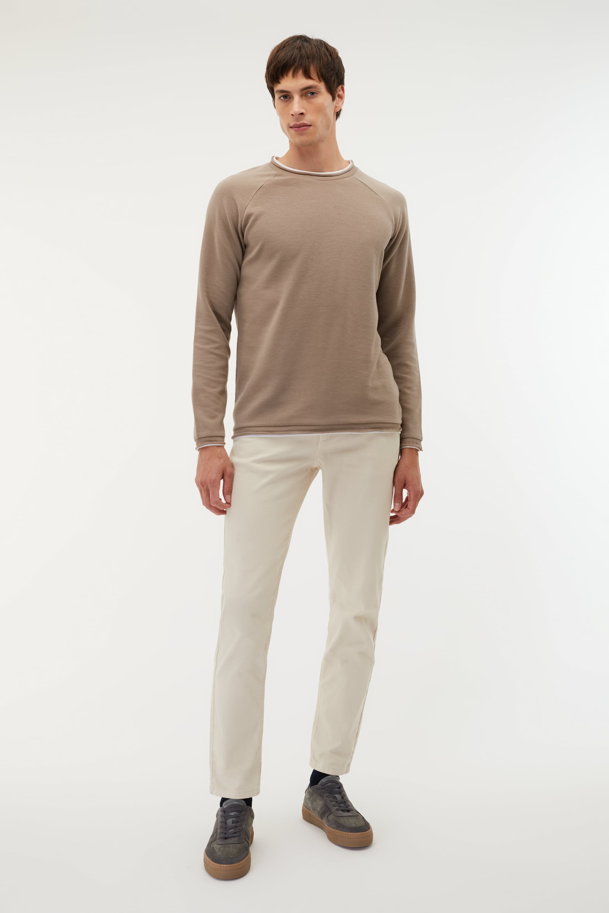 PAMUKLU BİSİKLET YAKA SWEATSHIRT