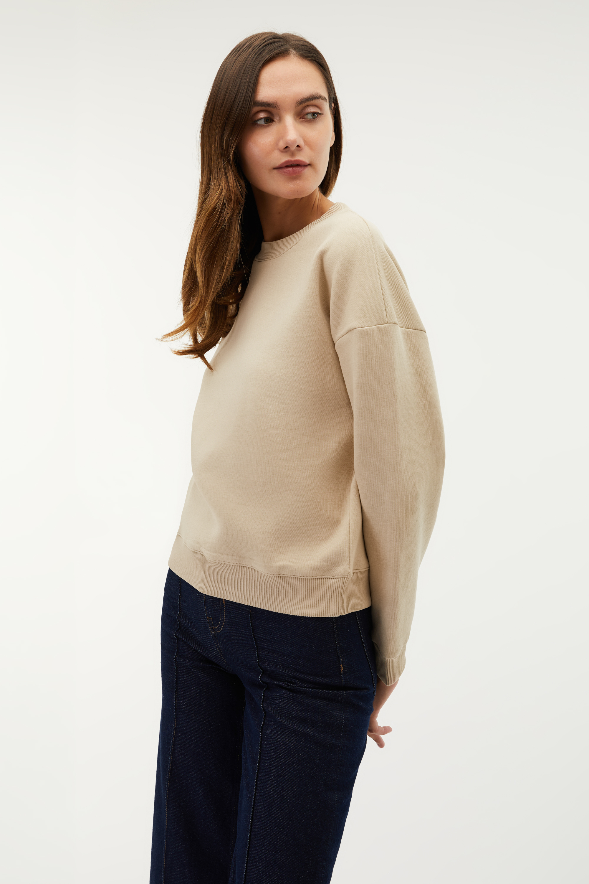 BİSİKLET YAKA UZUN KOLLU SWEATSHIRT