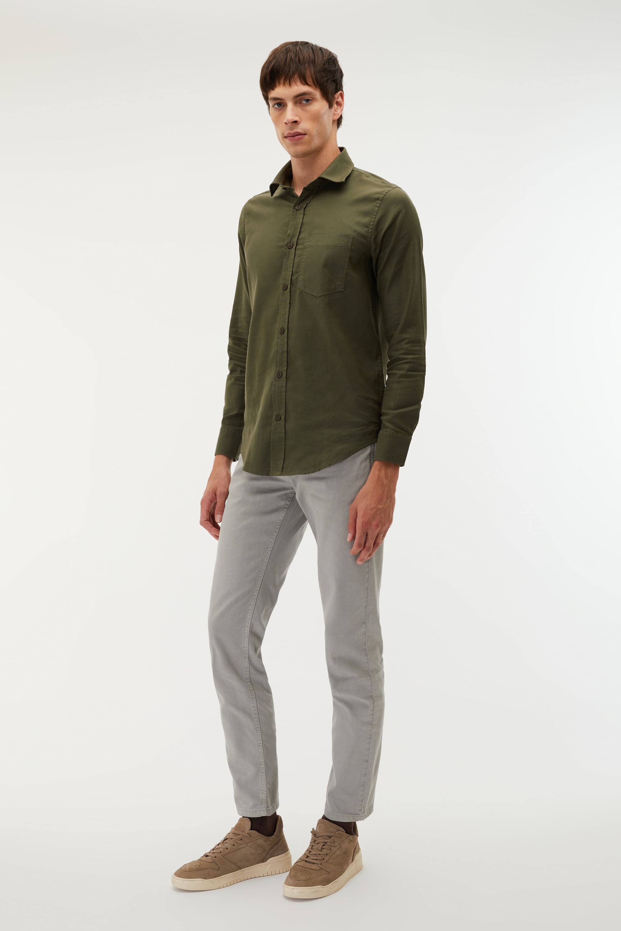 REGULAR FIT TEK CEPLİ UZUN KOLLU GÖMLEK