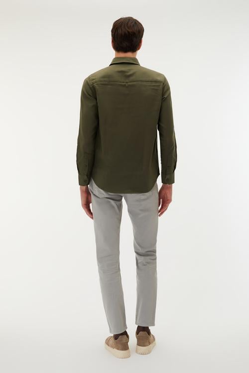 REGULAR FIT TEK CEPLİ UZUN KOLLU GÖMLEK