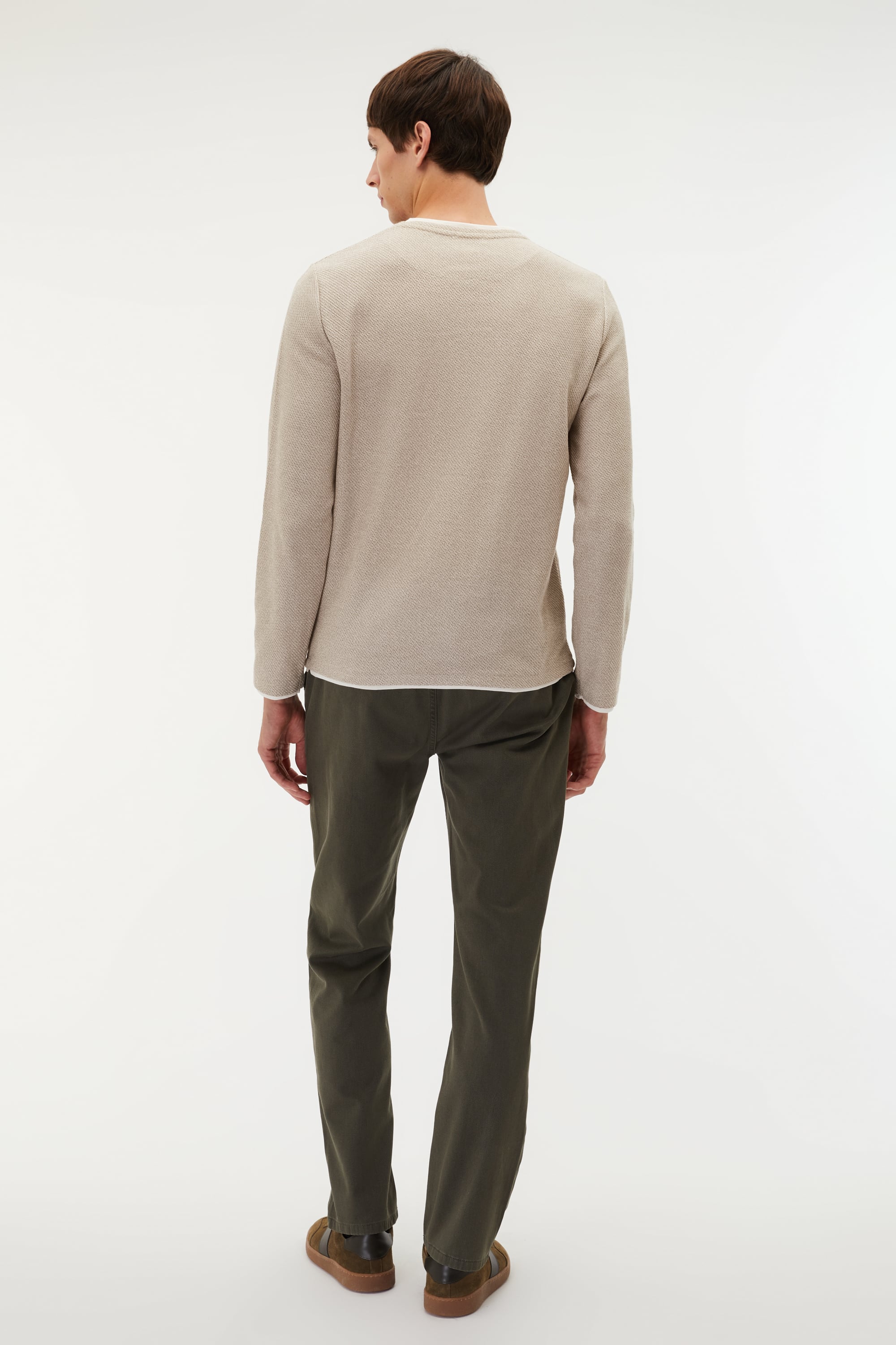 BİSİKLET YAKA TEKSTÜRLÜ KAZAK