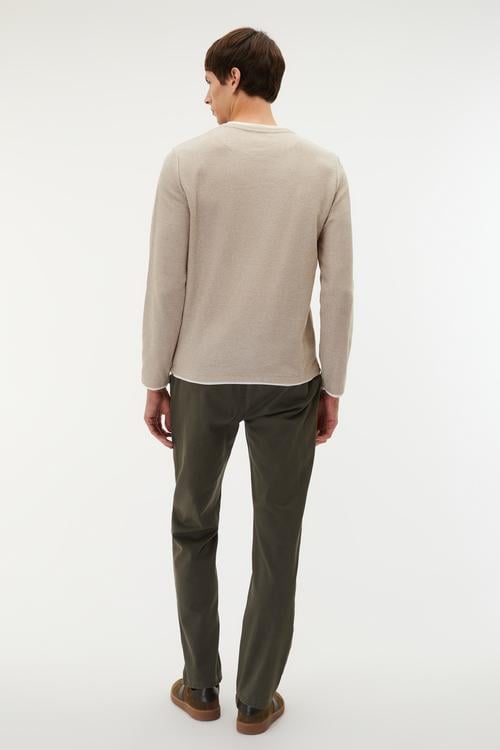 BİSİKLET YAKA TEKSTÜRLÜ KAZAK