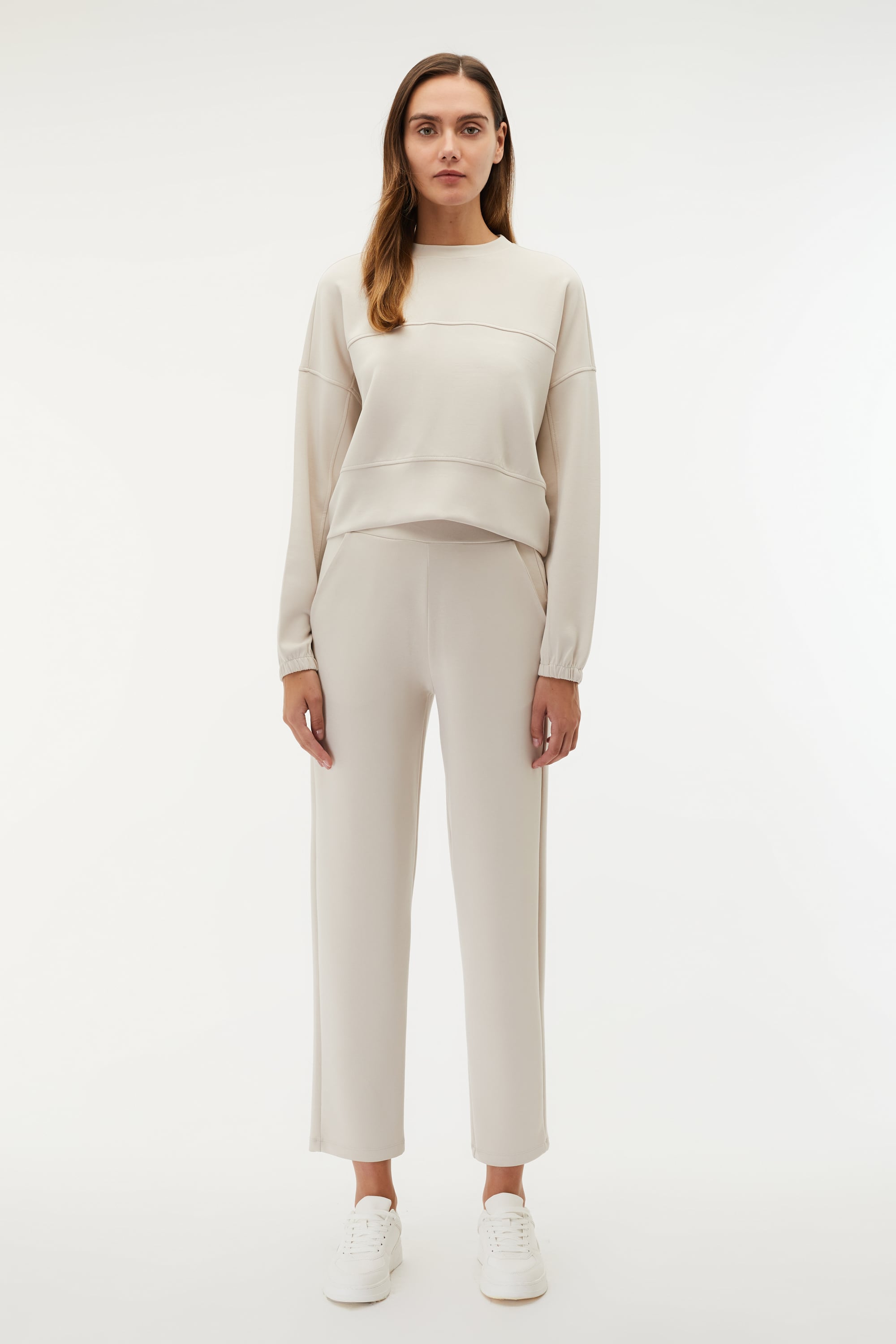 MODAL KARIŞIMLI BİSİKLET YAKA OVERSIZE SWEATSHIRT