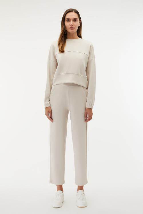 MODAL KARIŞIMLI BİSİKLET YAKA OVERSIZE SWEATSHIRT