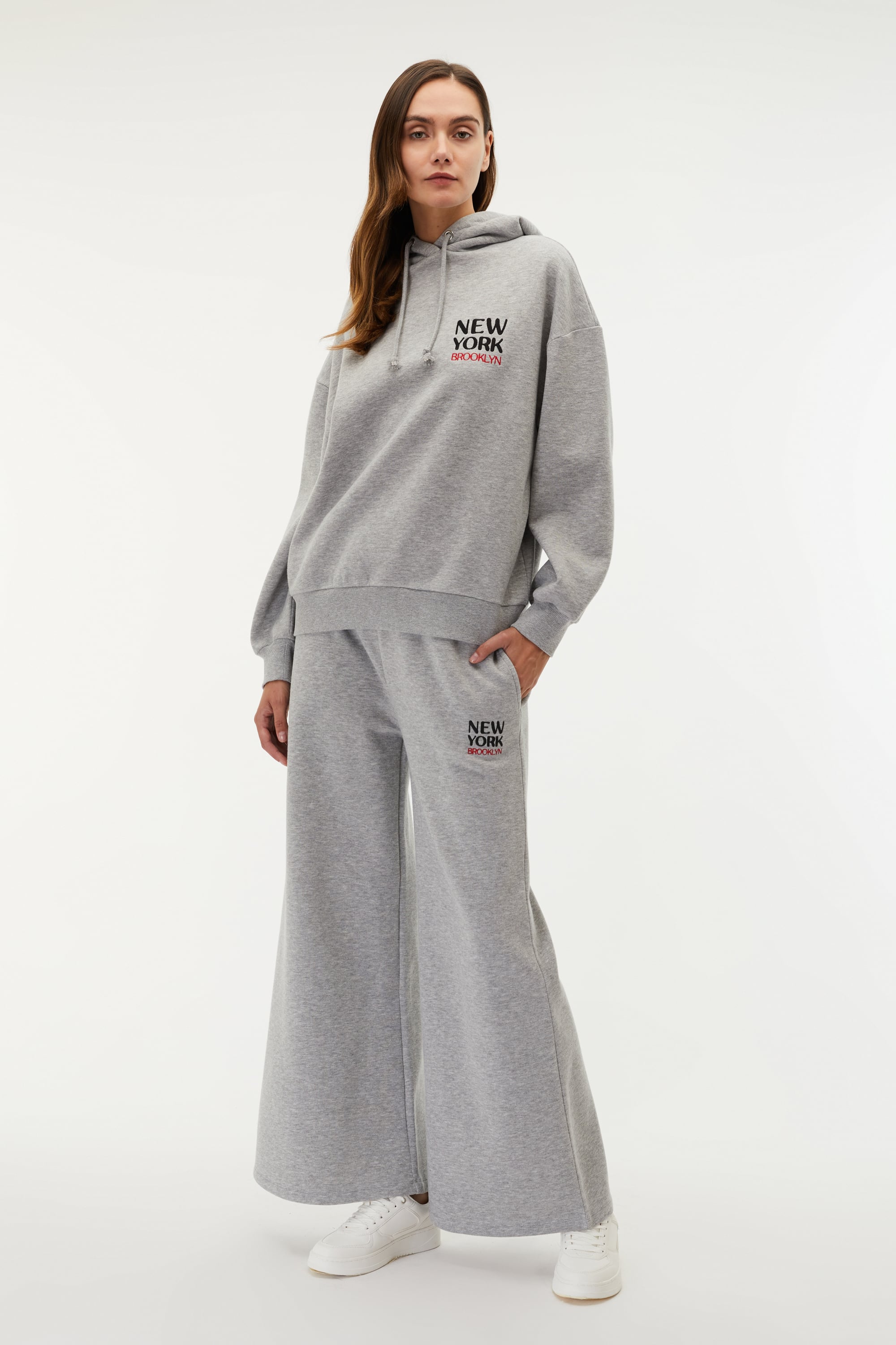 WIDE LEG NAKIŞLI EŞOFMAN ALTI