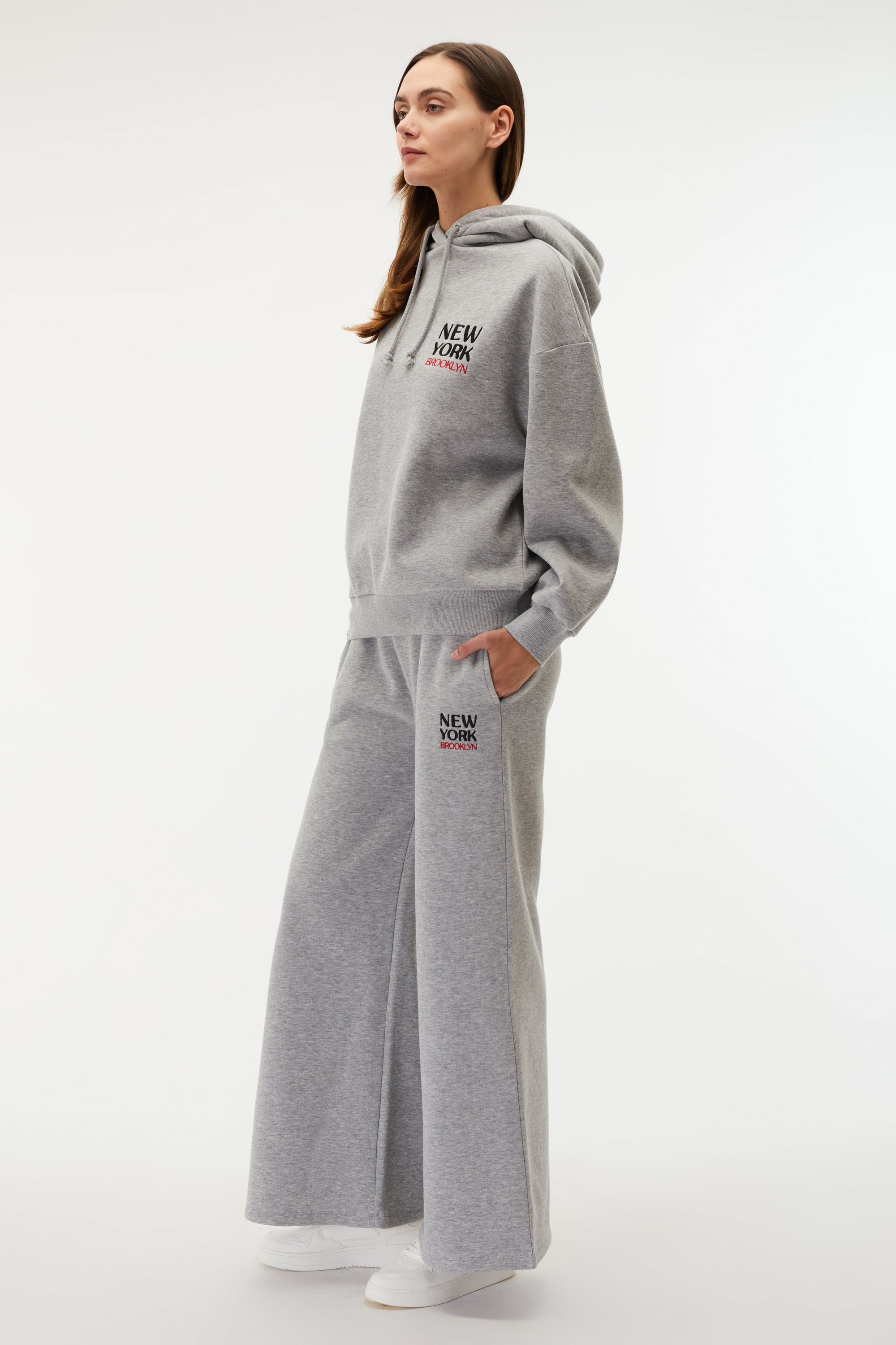 WIDE LEG NAKIŞLI EŞOFMAN ALTI