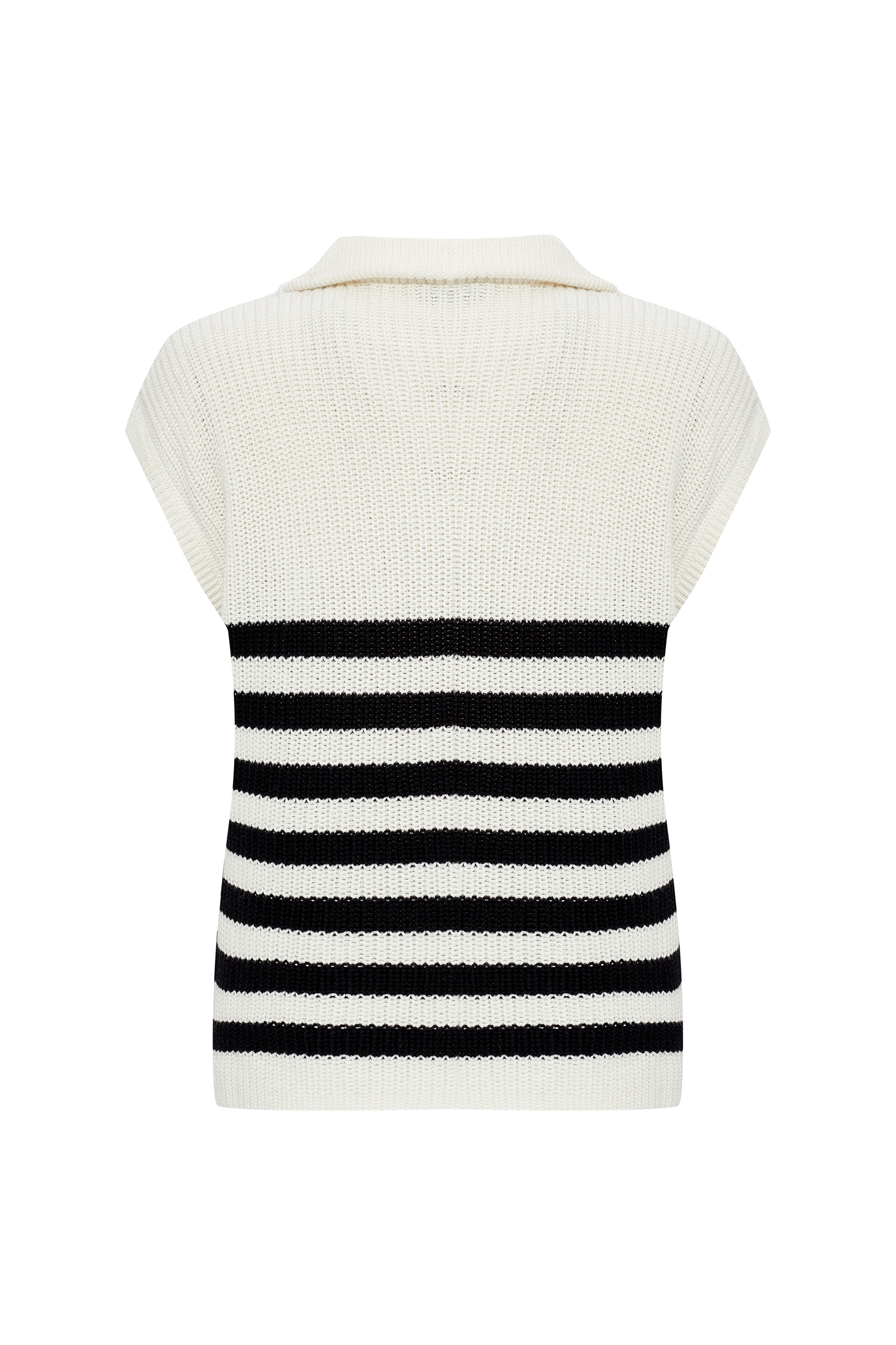 ÇİZGİLİ FERMUARLI YAKA SÜVETER