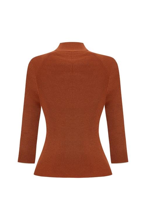 DİK YAKA KISA KOLLU KAZAK