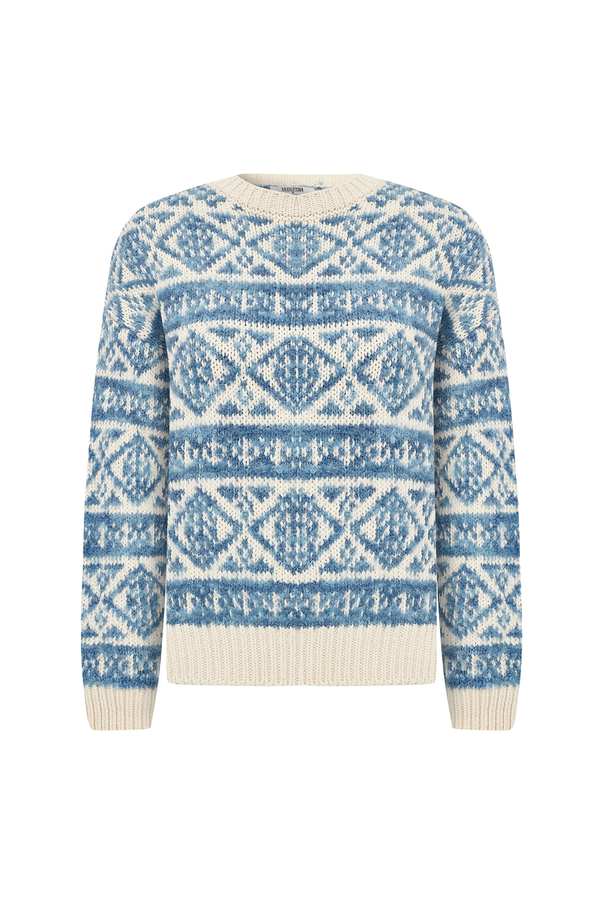 BİSİKLET YAKA JAKARLI KAZAK