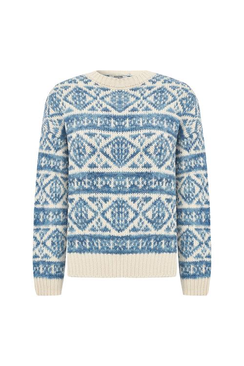  BİSİKLET YAKA JAKARLI KAZAK