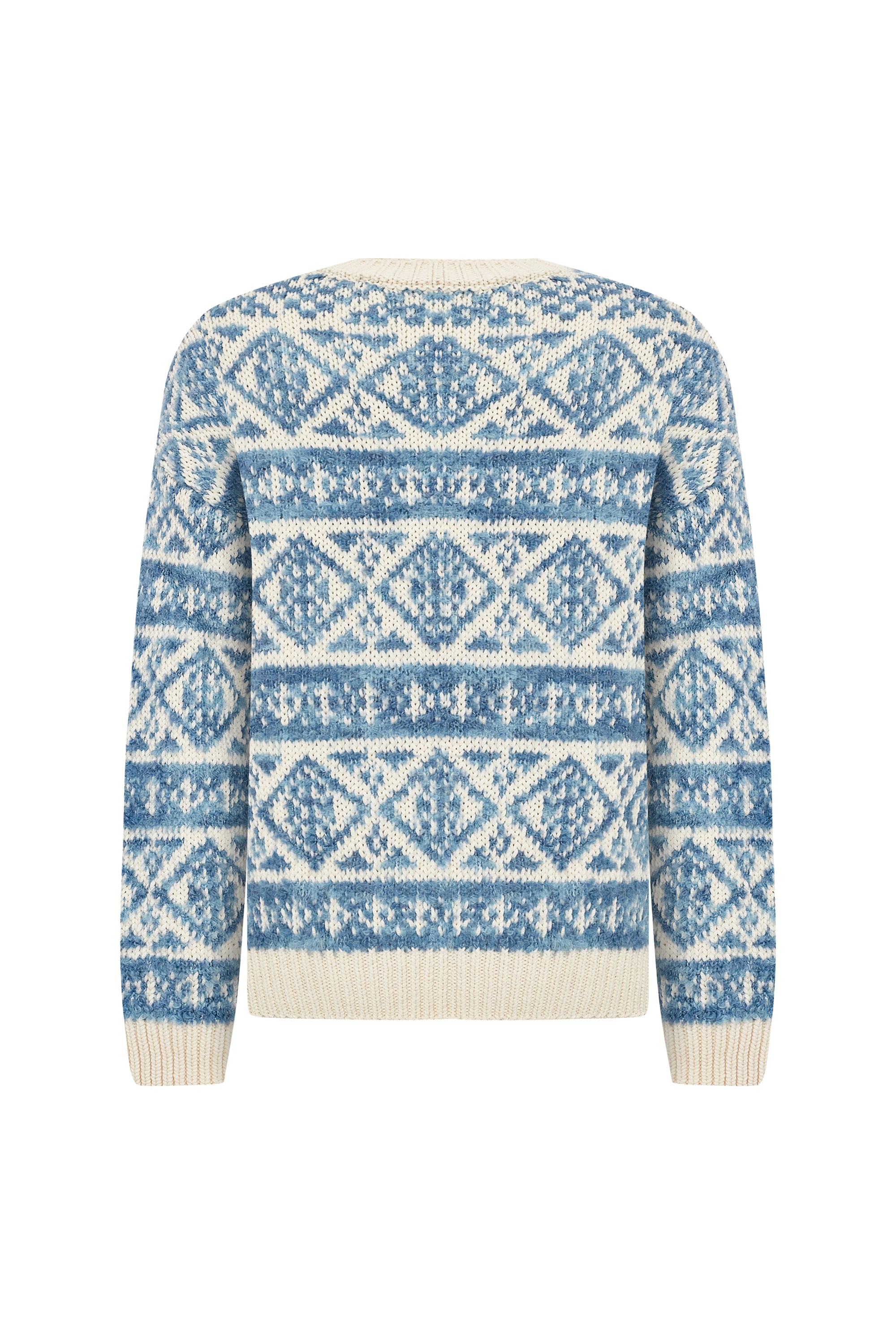 BİSİKLET YAKA JAKARLI KAZAK