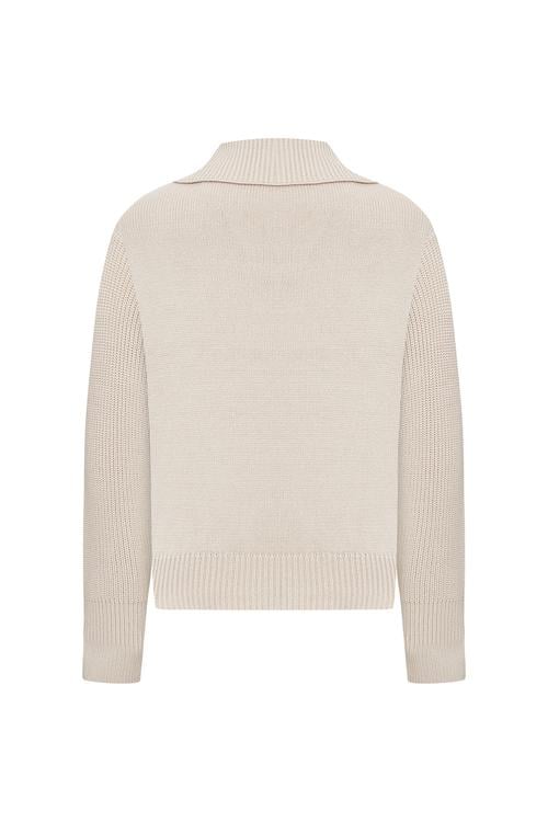  DİK YAKA FERMUARLI TRİKO KAZAK