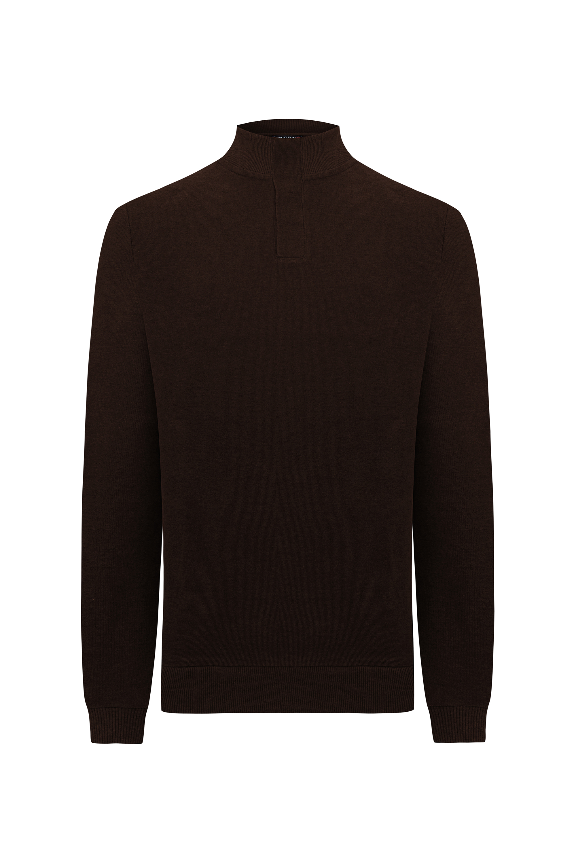 DİK YAKA ÖRME SWEATSHIRT