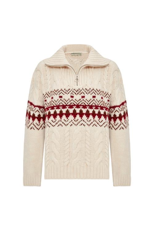 JAKARLI FERMUARLI DİK YAKA SWEATSHIRT