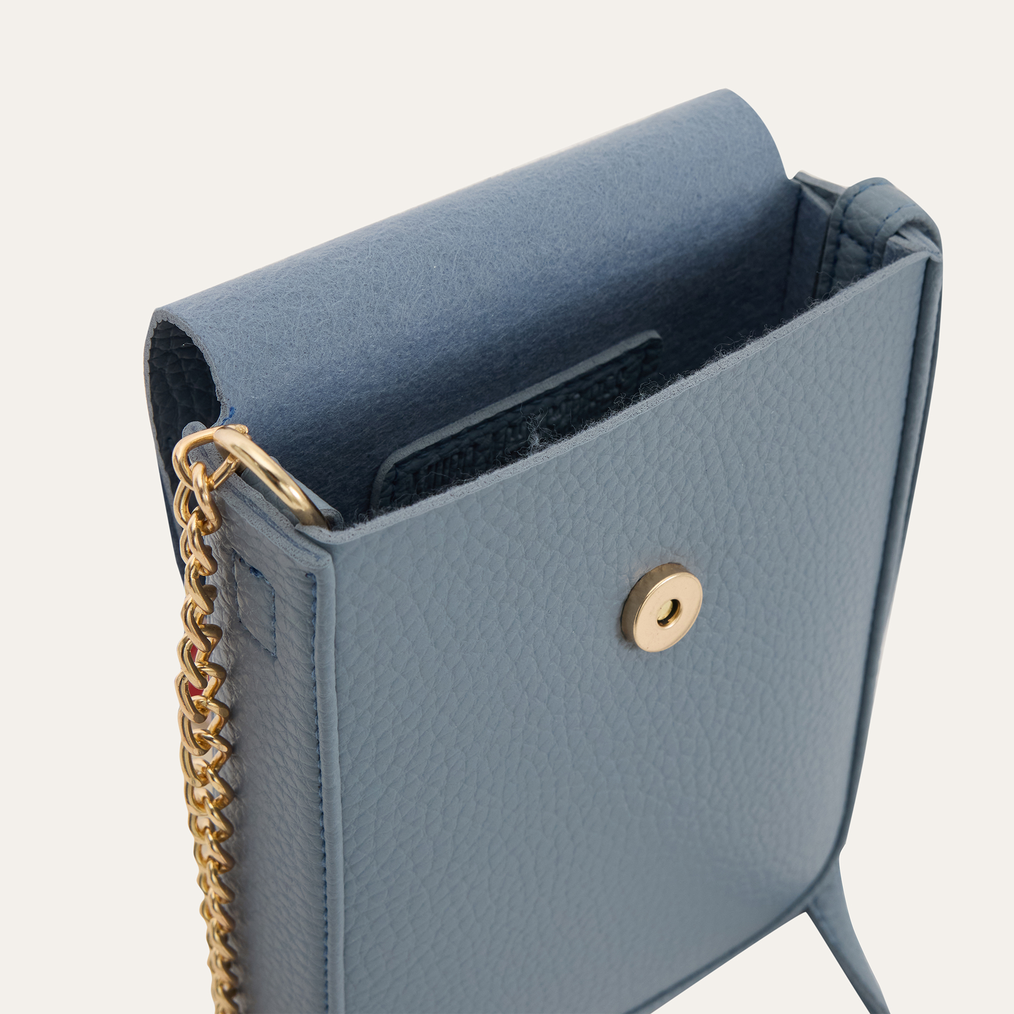 ZİNCİR ASKILI DERİ GÖRÜNÜMLÜ TELEFON ÇANTASI