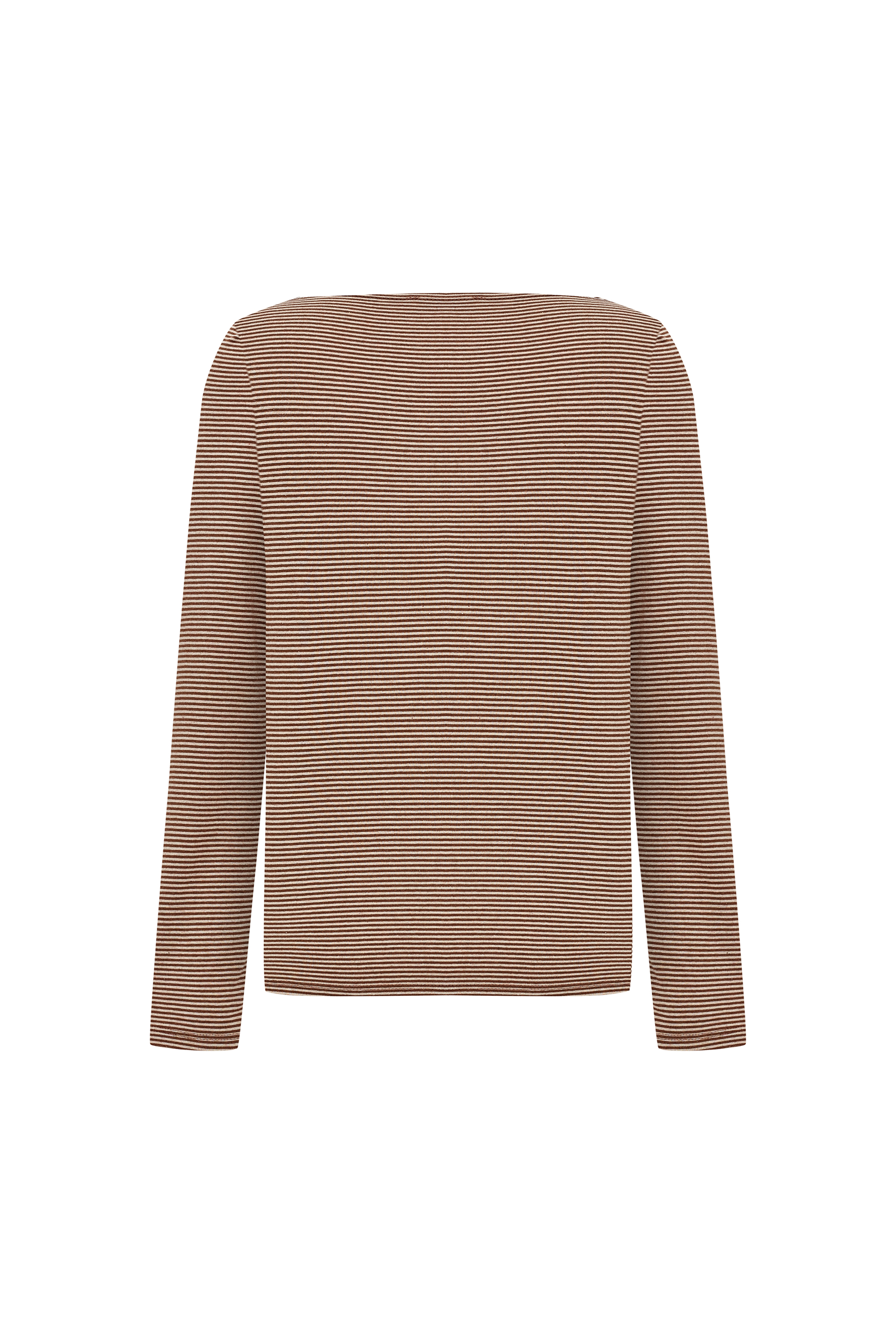 ÇİZGİLİ KAYIK YAKA UZUN KOLLU T-SHIRT