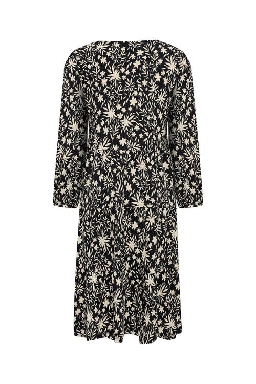  ÇİÇEK BASKILI A KESİM MİNİ ELBİSE