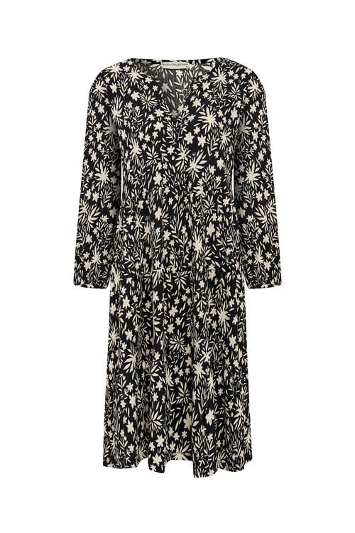  ÇİÇEK BASKILI A KESİM MİNİ ELBİSE