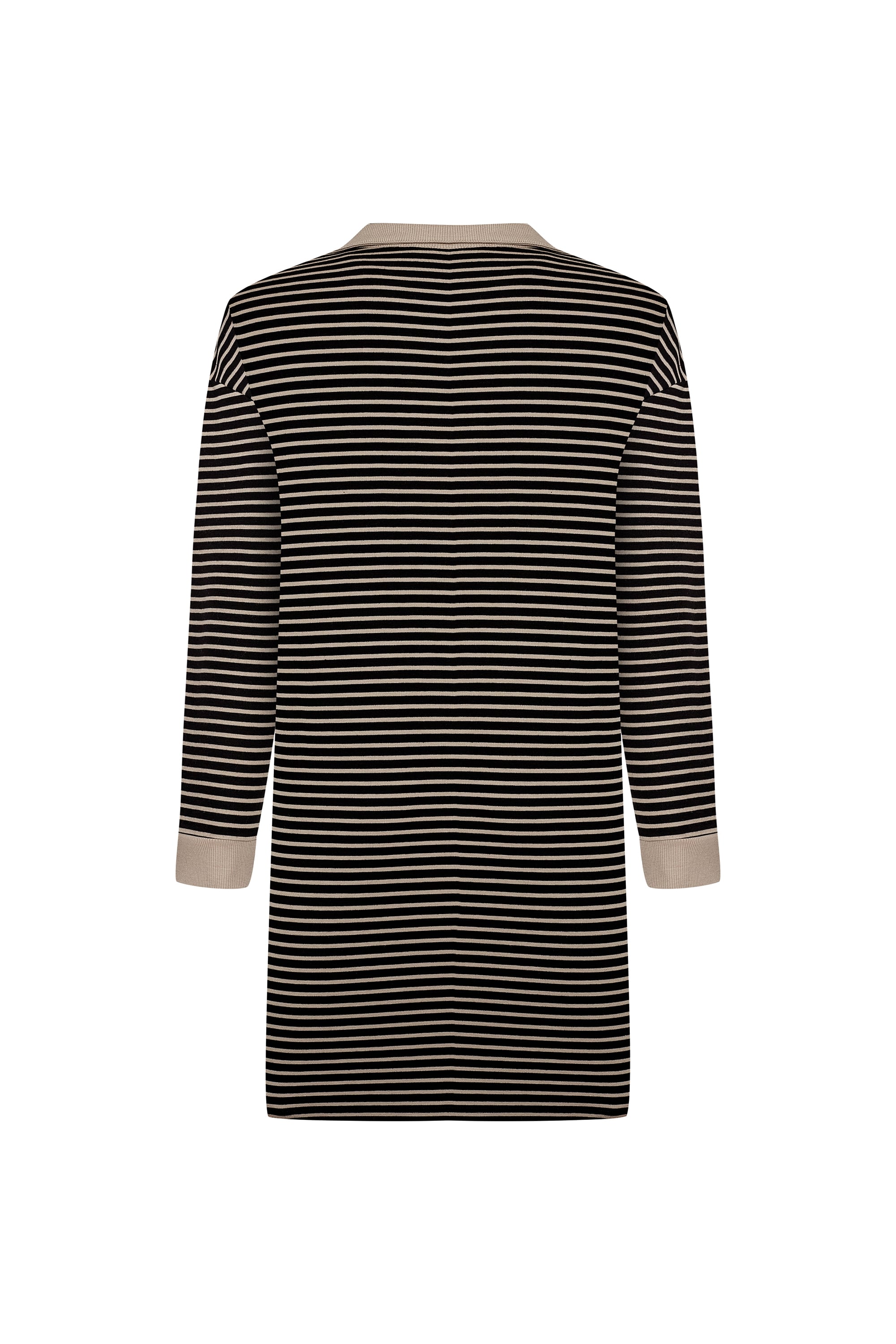 ÇİZGİLİ POLO YAKA MİNİ ELBİSE