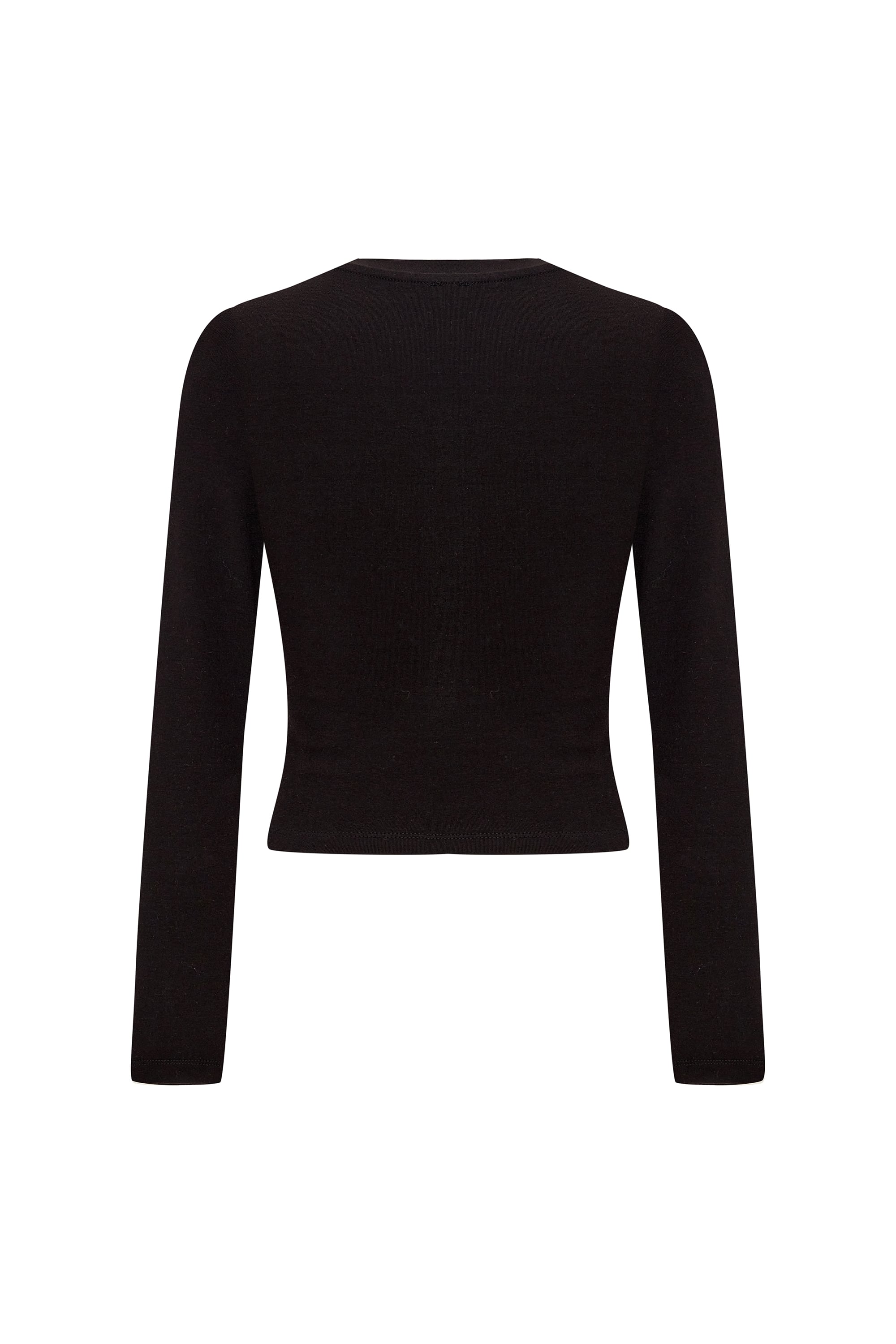 BİSİKLET YAKA FITTED UZUN KOLLU T-SHIRT