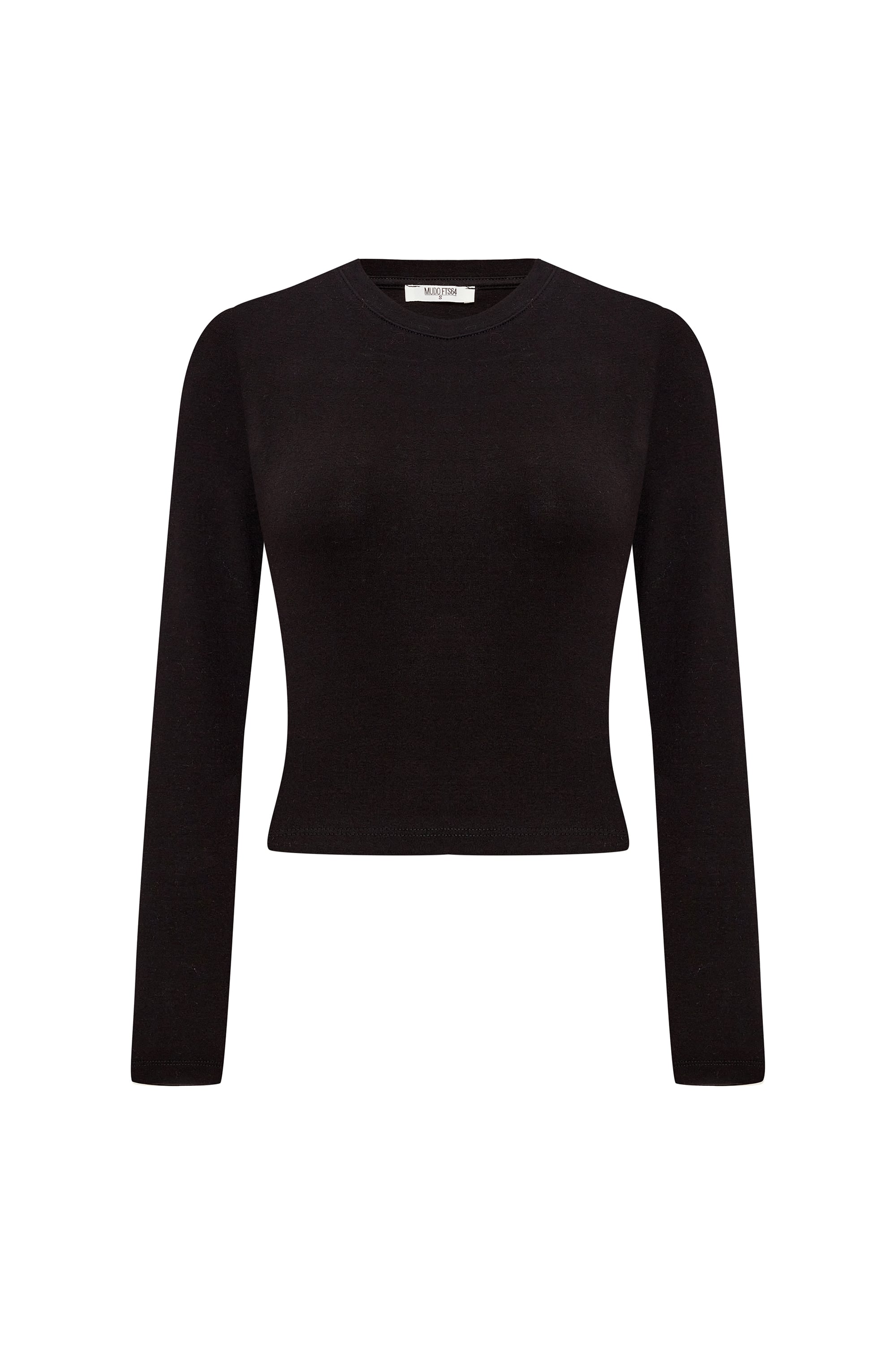 BİSİKLET YAKA FITTED UZUN KOLLU T-SHIRT