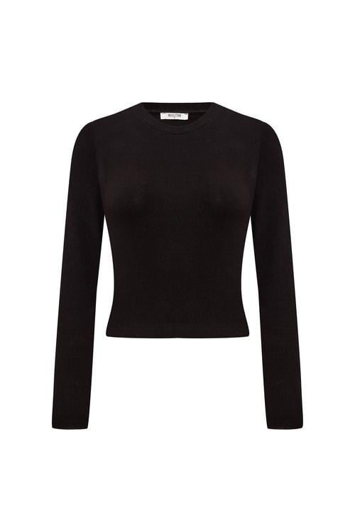  BİSİKLET YAKA FITTED UZUN KOLLU T-SHIRT