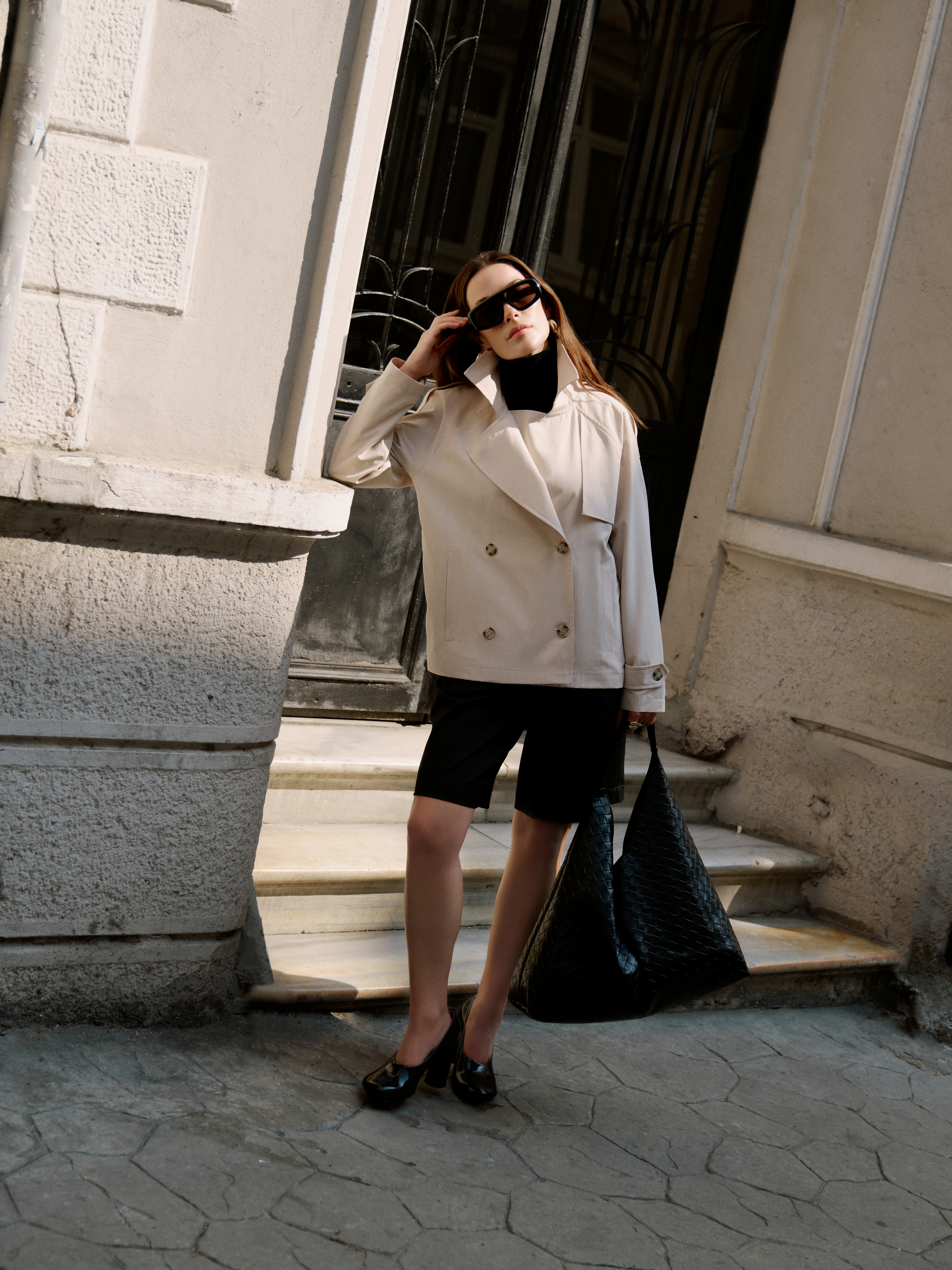 OVERSIZE KISA TRENÇKOT CEKET