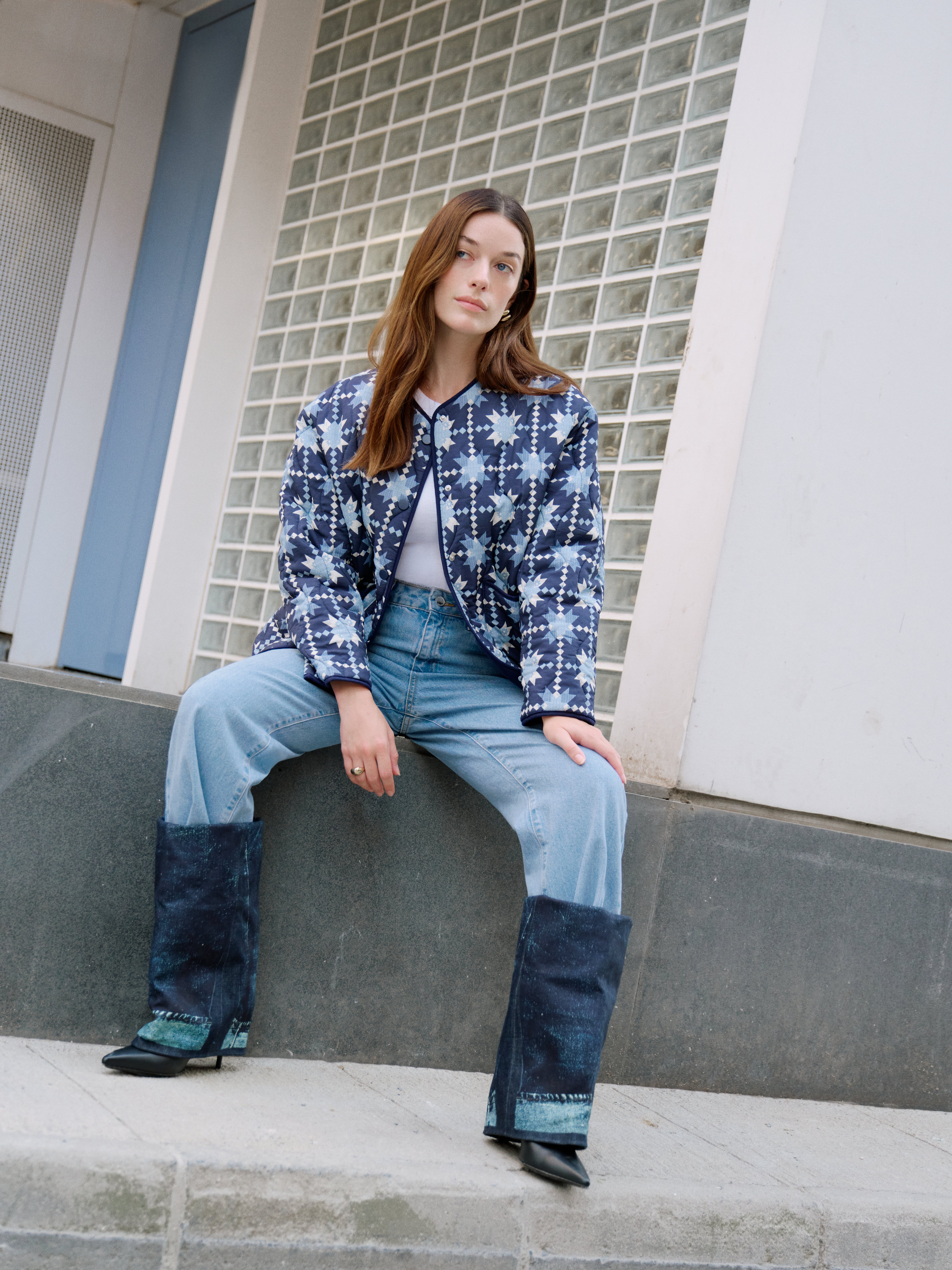 BASKILI CEPLİ KAPİTONE MONT CEKET