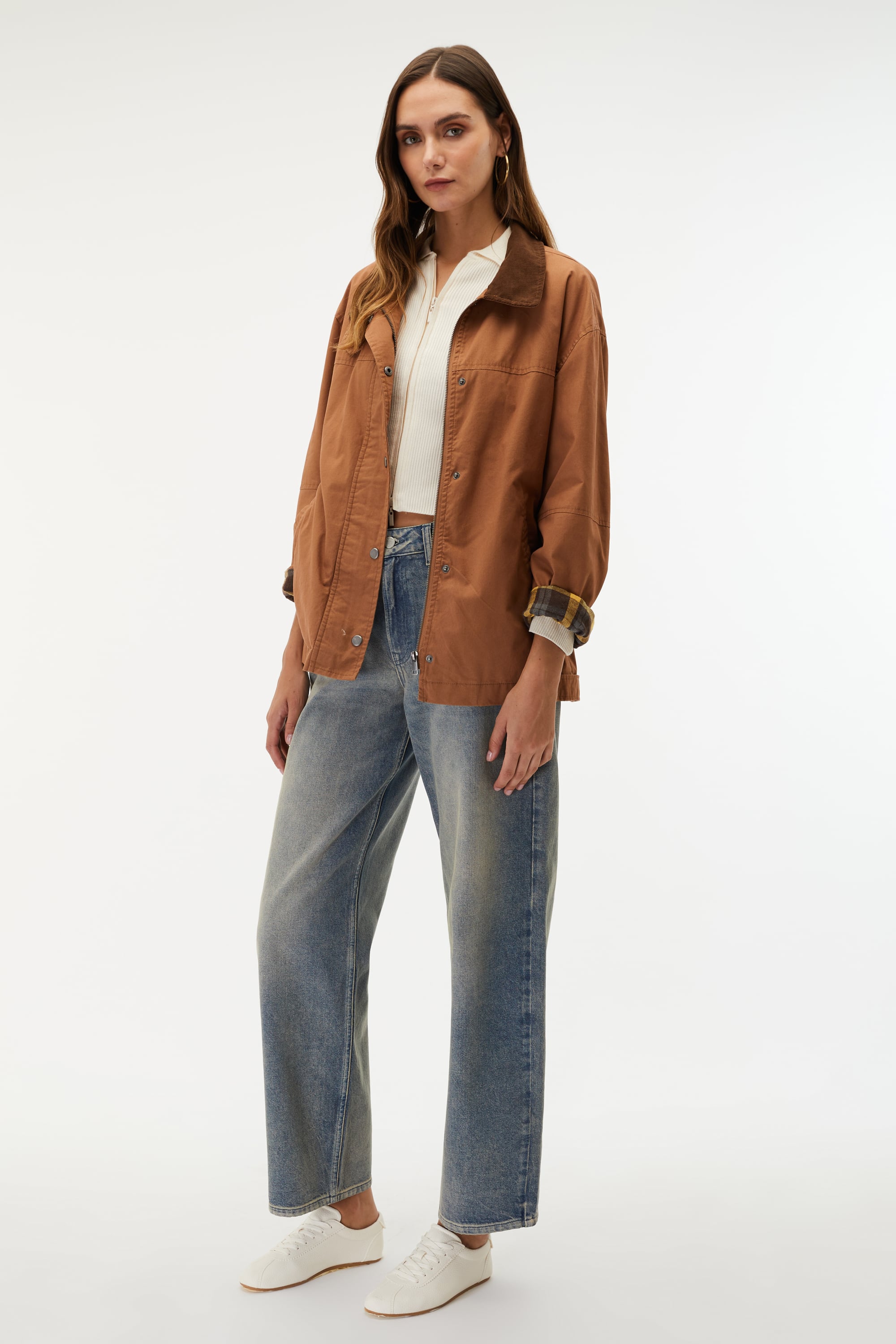 KADİFE YAKA OVERSIZE CEKET