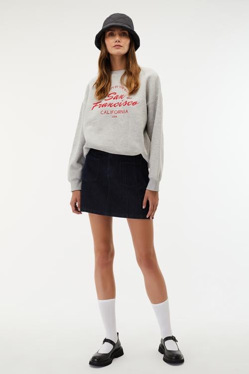 CEPLİ MİNİ JEAN ETEK