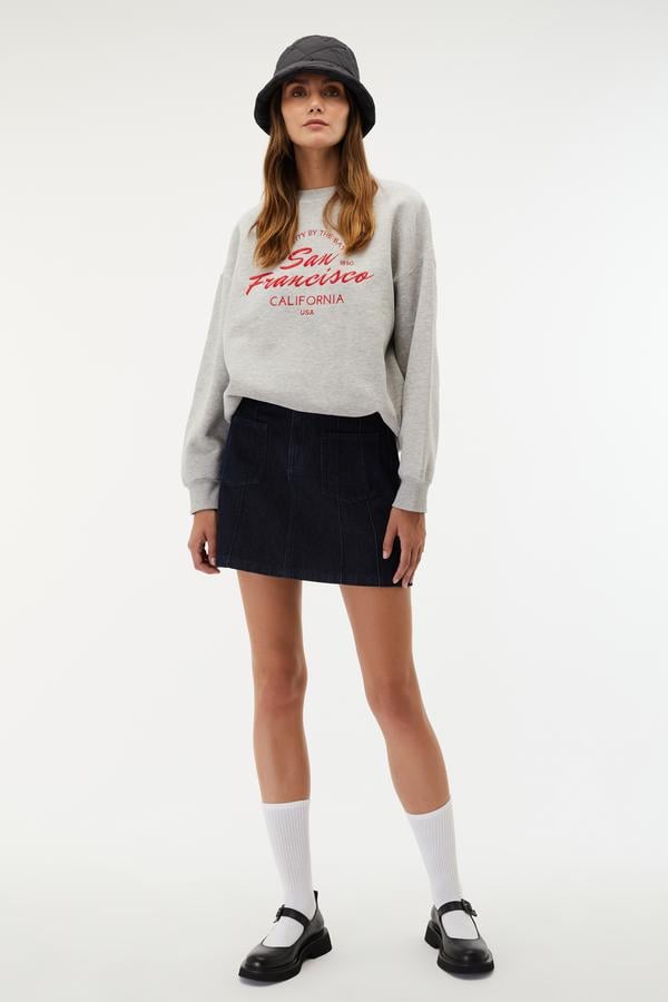 CEPLİ MİNİ JEAN ETEK