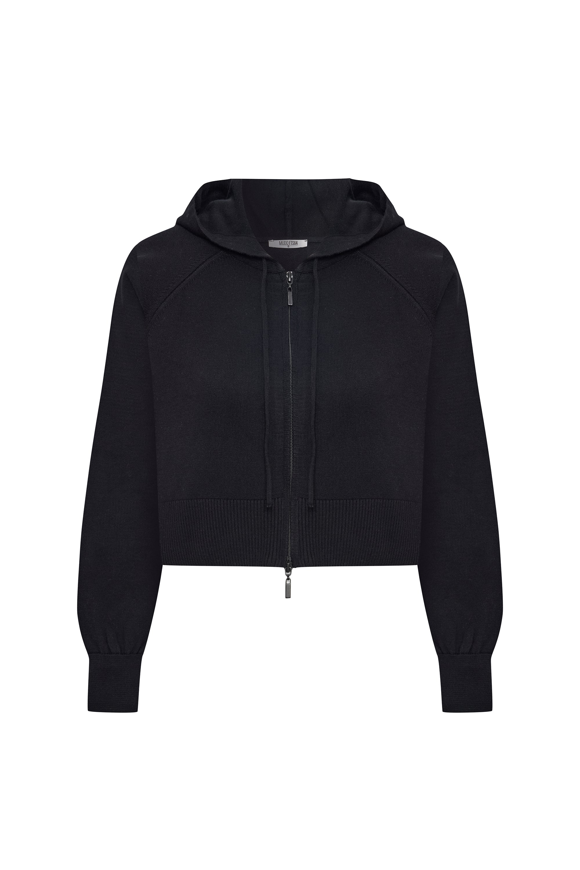 FERMUARLI KAPÜŞONLU CROP SWEATSHIRT