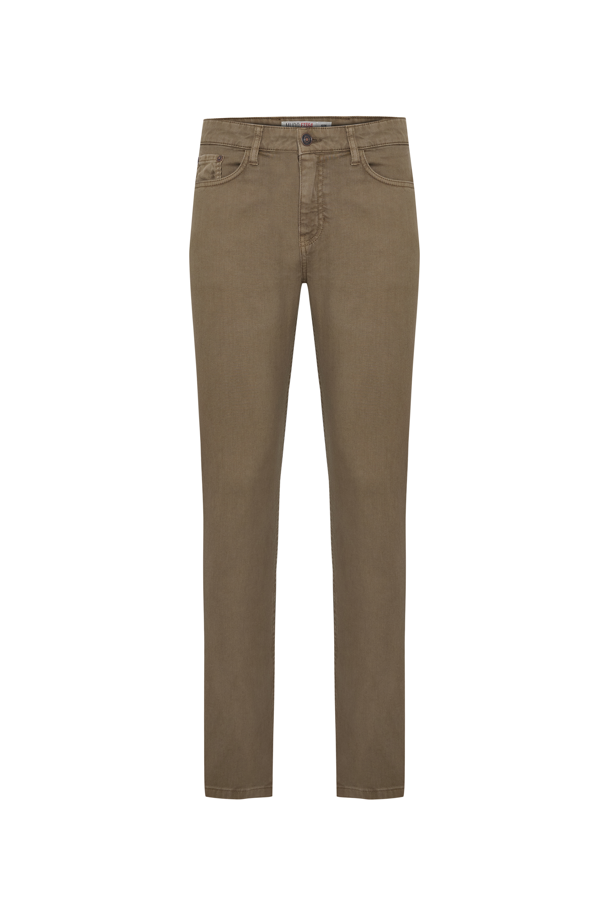 Erkek Vizon Rengi Pamuklu Slim Fit Pantolon