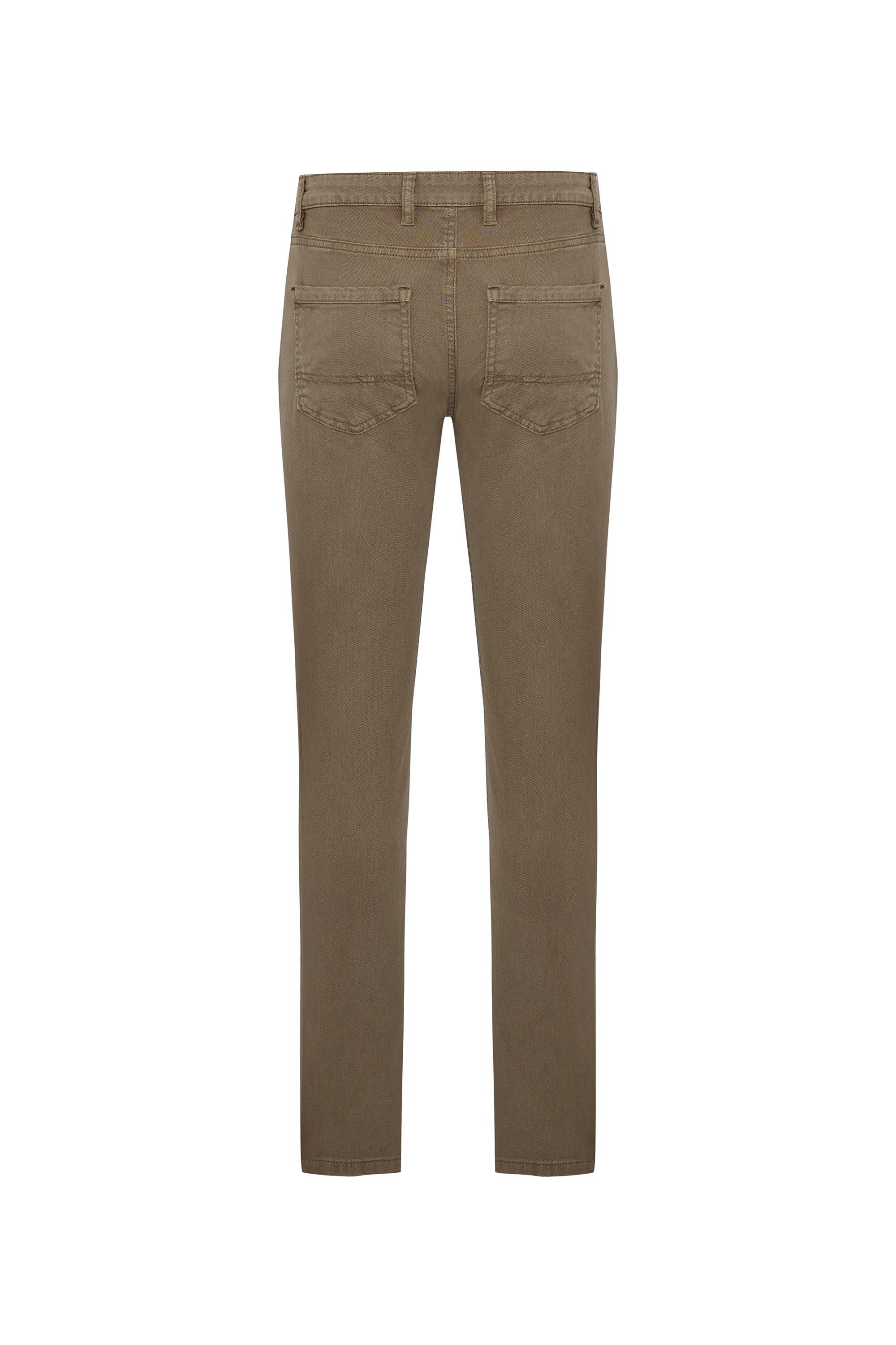 Erkek Vizon Rengi Pamuklu Slim Fit Pantolon