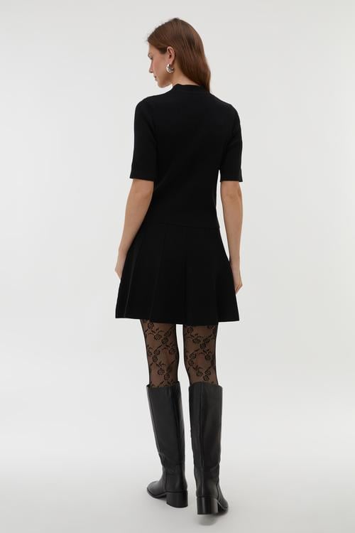  PİLELİ BELİ LASTİKLİ ETEK