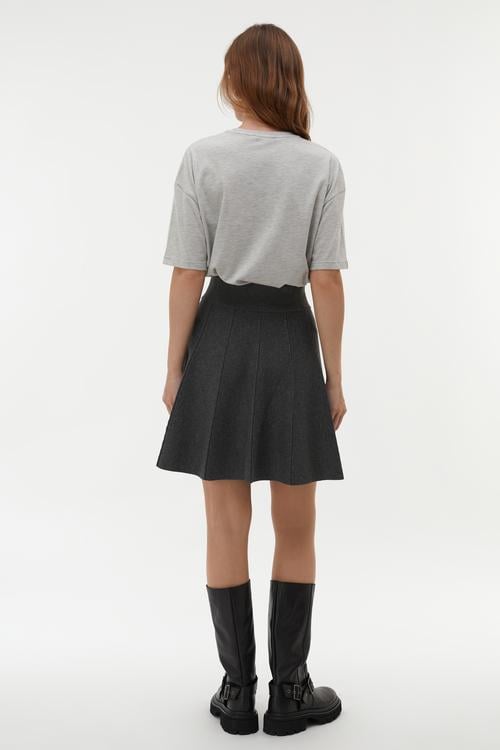  PİLELİ BELİ LASTİKLİ ETEK