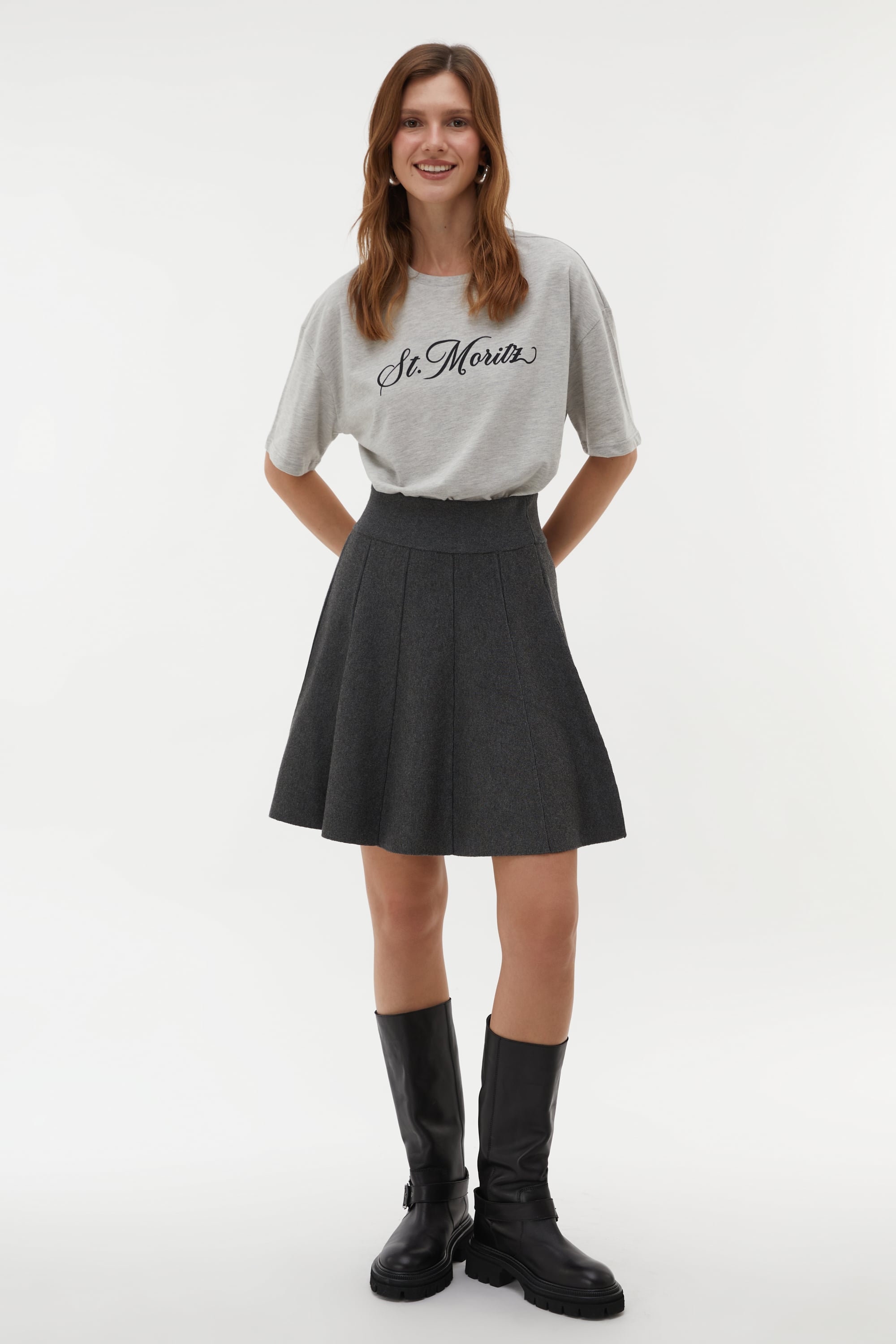 PİLELİ BELİ LASTİKLİ ETEK