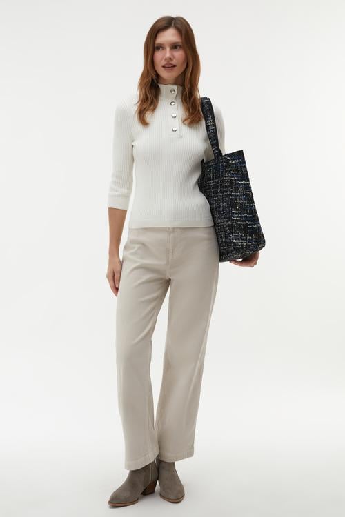  DÜĞMELİ 3/4 KOL KAZAK