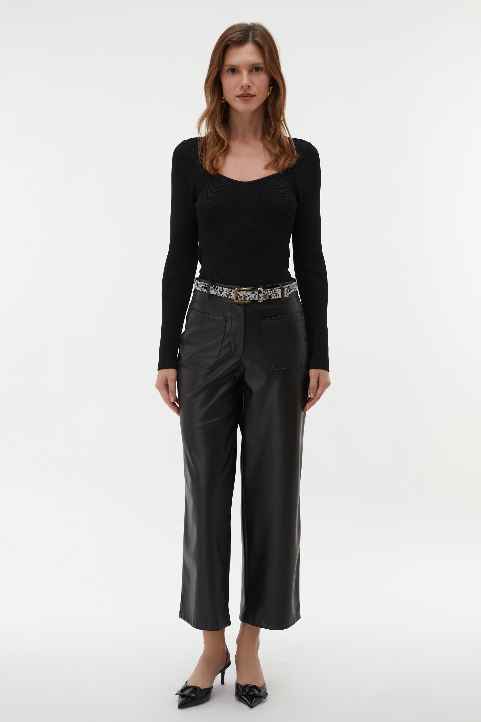 AÇIK YAKA TRİKO KAZAK