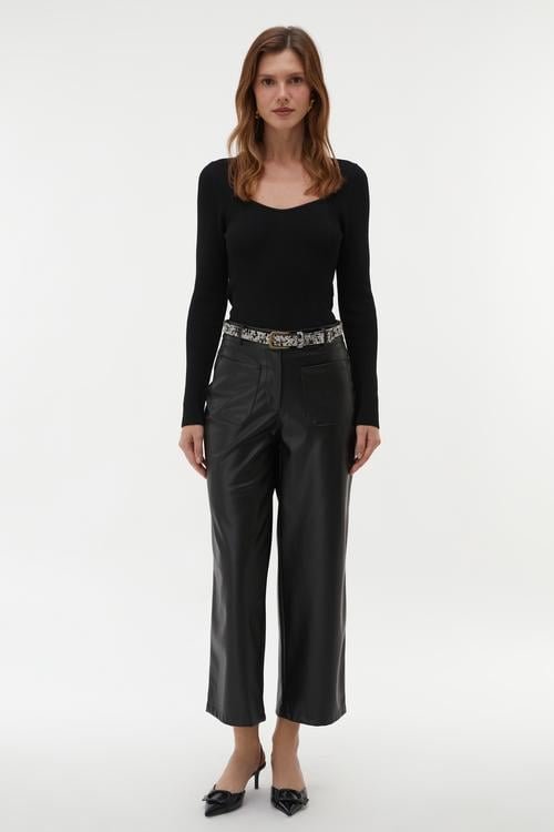 AÇIK YAKA TRİKO KAZAK