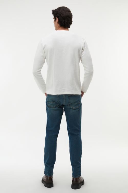  HENLEY YAKA UZUN KOLLU T-SHIRT