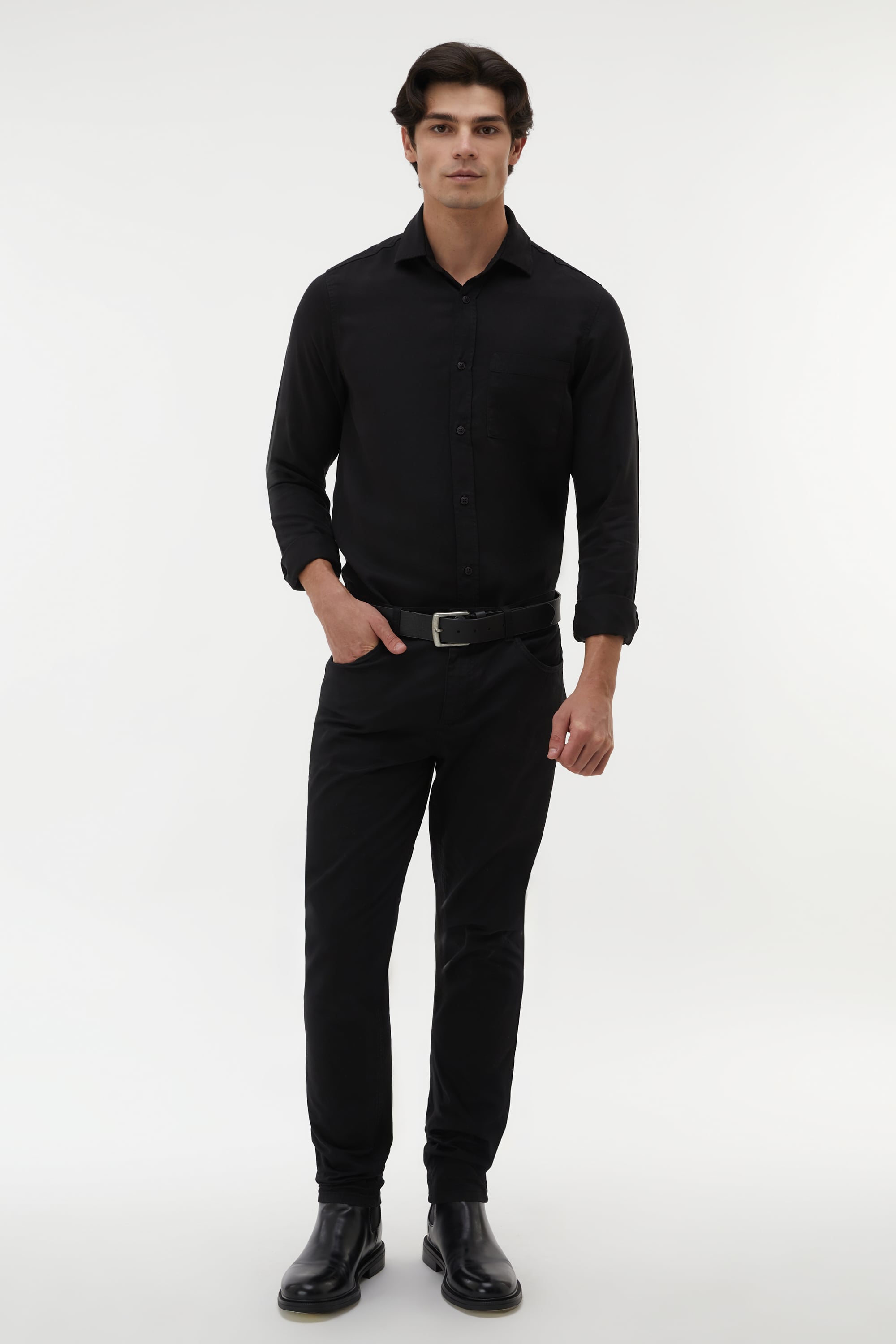 REGULAR FIT TEK CEPLİ UZUN KOLLU GÖMLEK