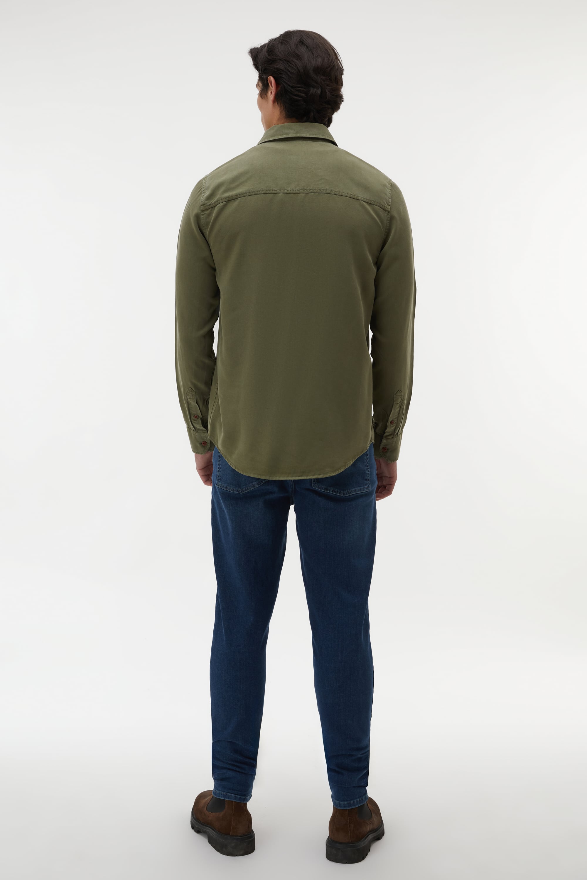 REGULAR FIT TEK CEPLİ UZUN KOLLU GÖMLEK