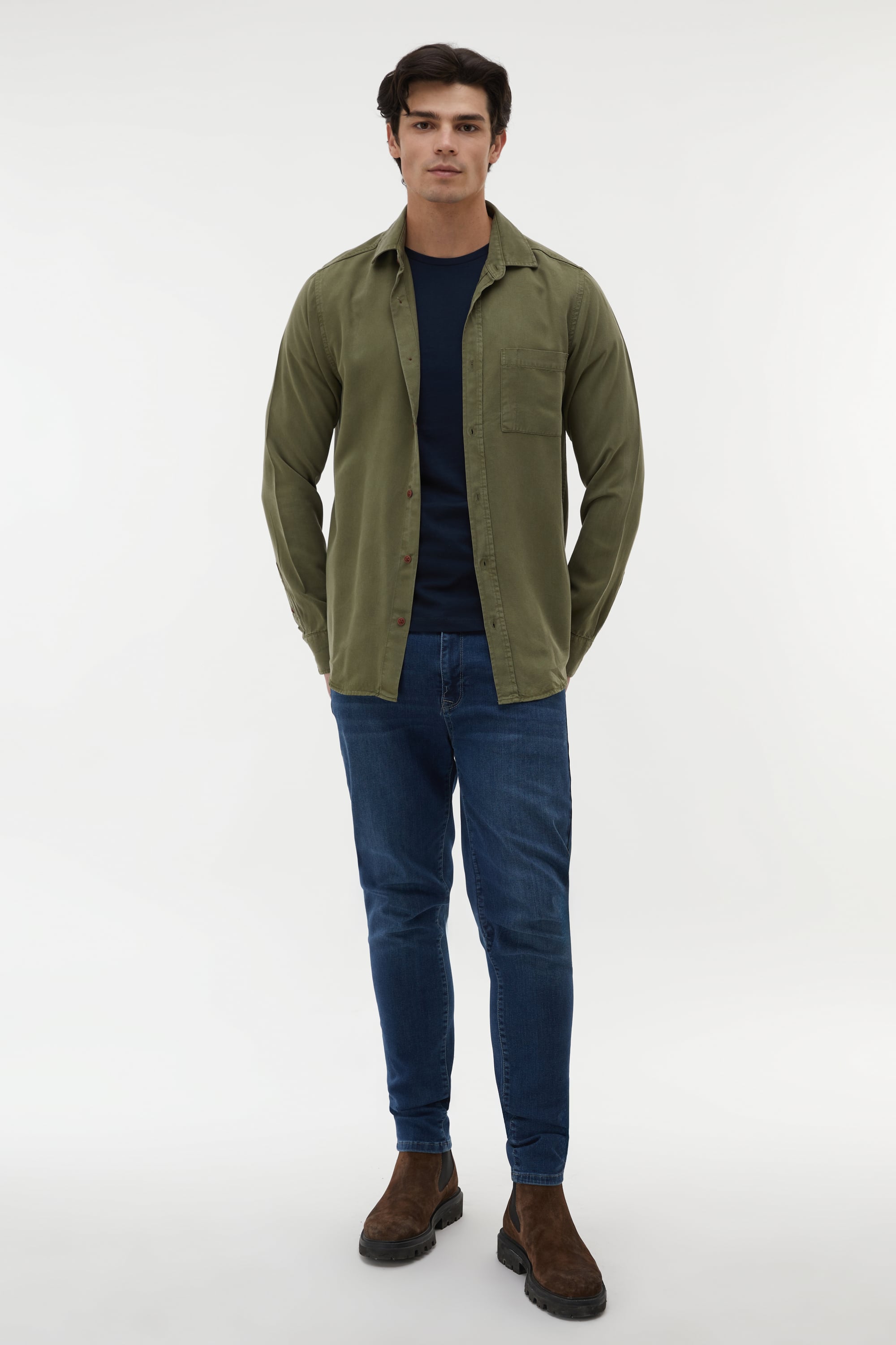 REGULAR FIT TEK CEPLİ UZUN KOLLU GÖMLEK