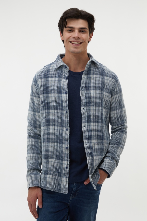 EKOSELİ DOKULU REGULAR FIT GÖMLEK