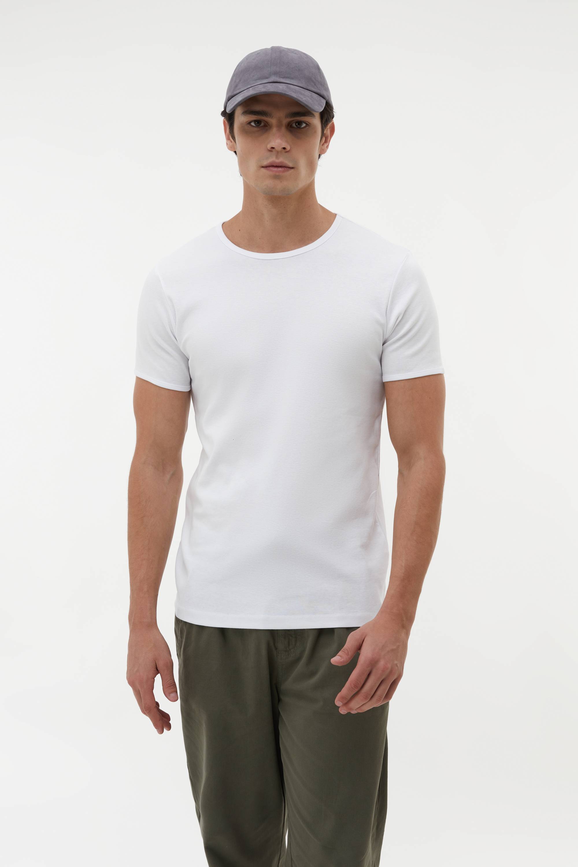 BİSİKLET YAKA KISA KOLLU T-SHIRT